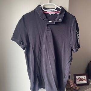 Calvin Klein Black Polo Shirt Classic Style Medium